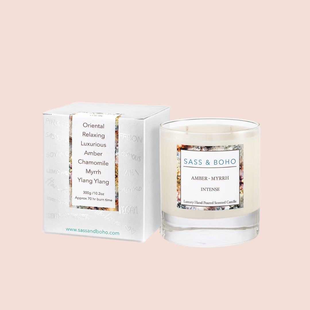 Sass &amp; Boho Amber &amp; Myrrh Luxury Double Wick Candle