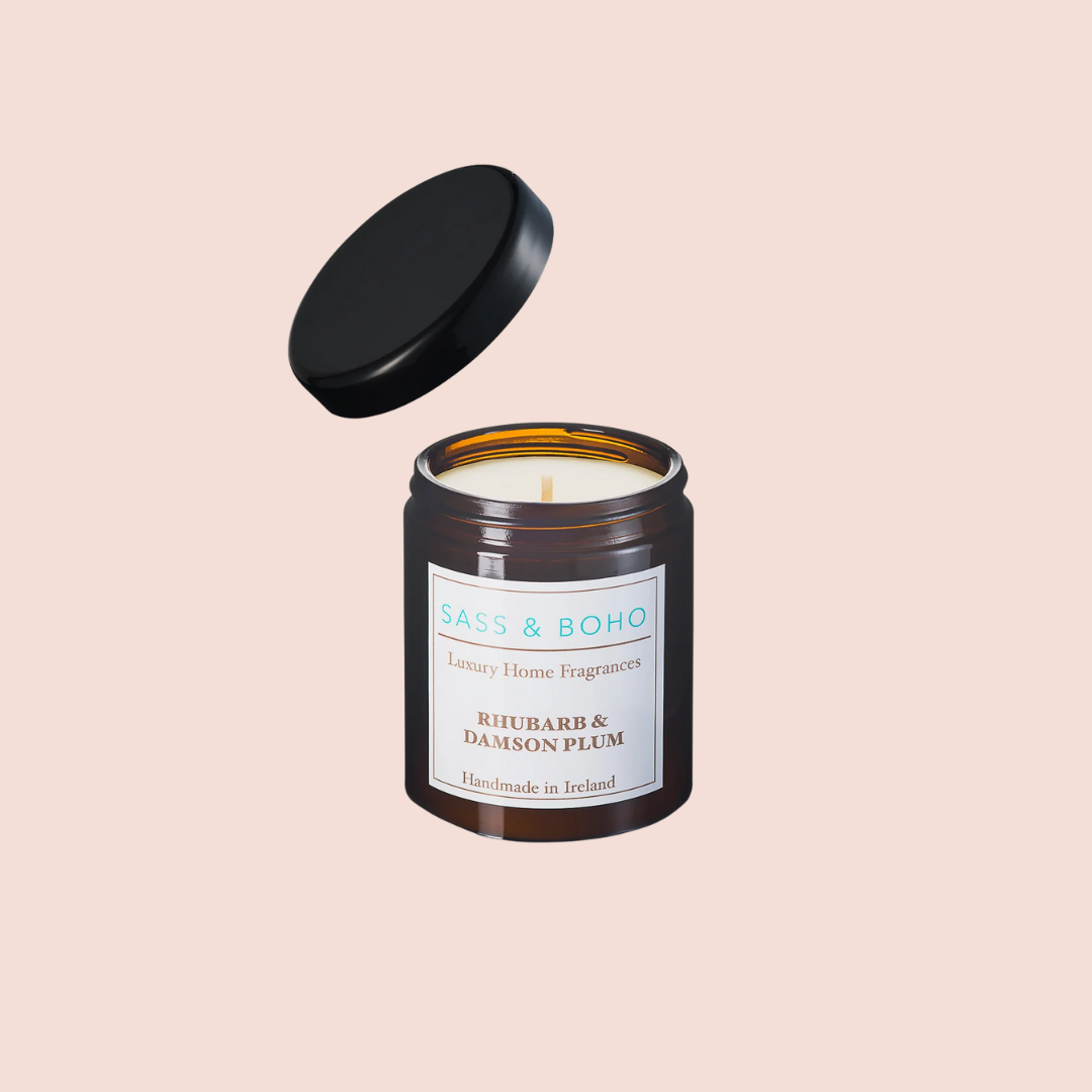 Sass &amp; Boho Rhubarb &amp; Damson Plum Apothecary Candle