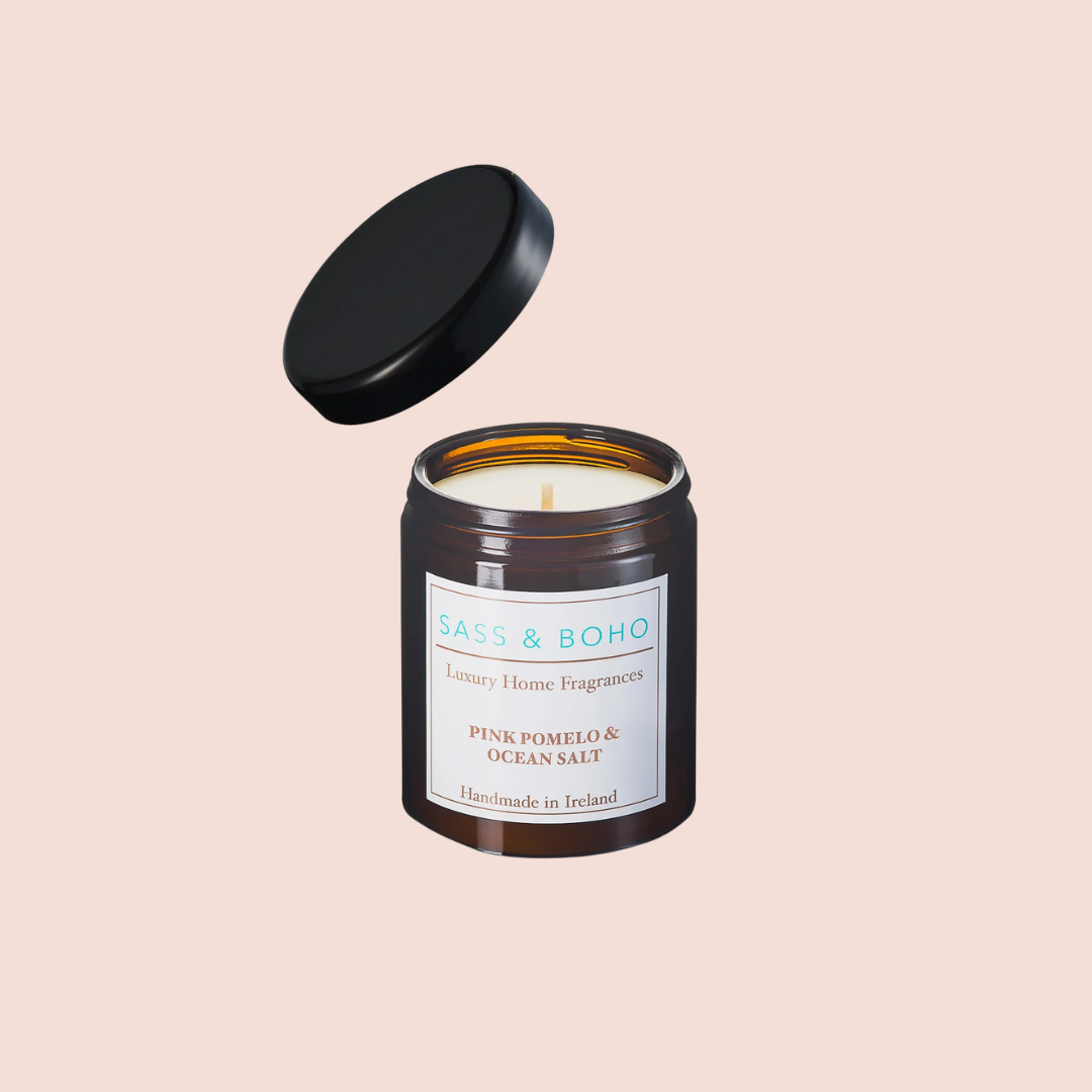 Sass &amp; Boho Pink Pomelo &amp; Ocean Salt Apothecary Candle